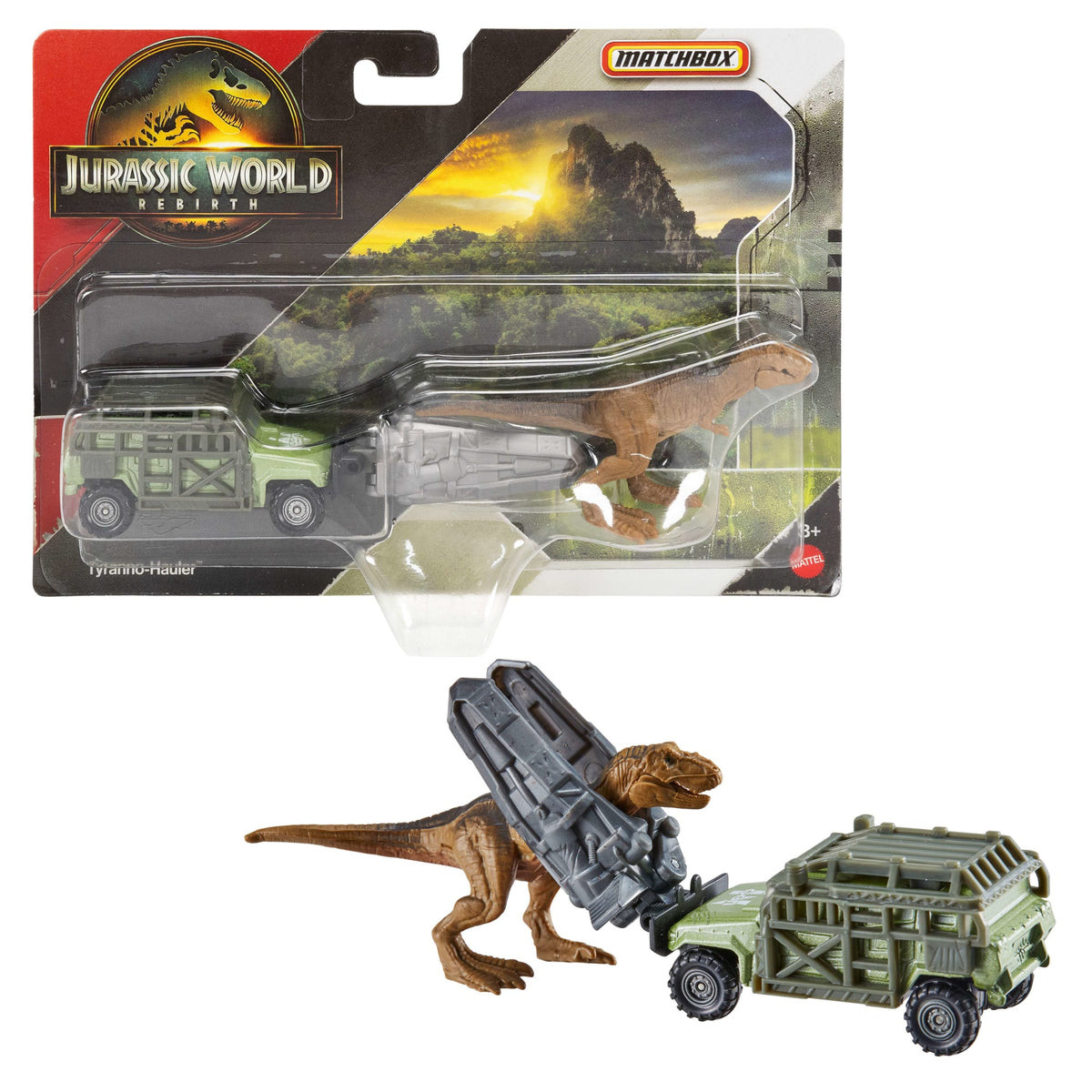 Matchbox Jurassic World Dino Transporter, Toy Car Or Truck & 1-2 Mini Dinosaurs