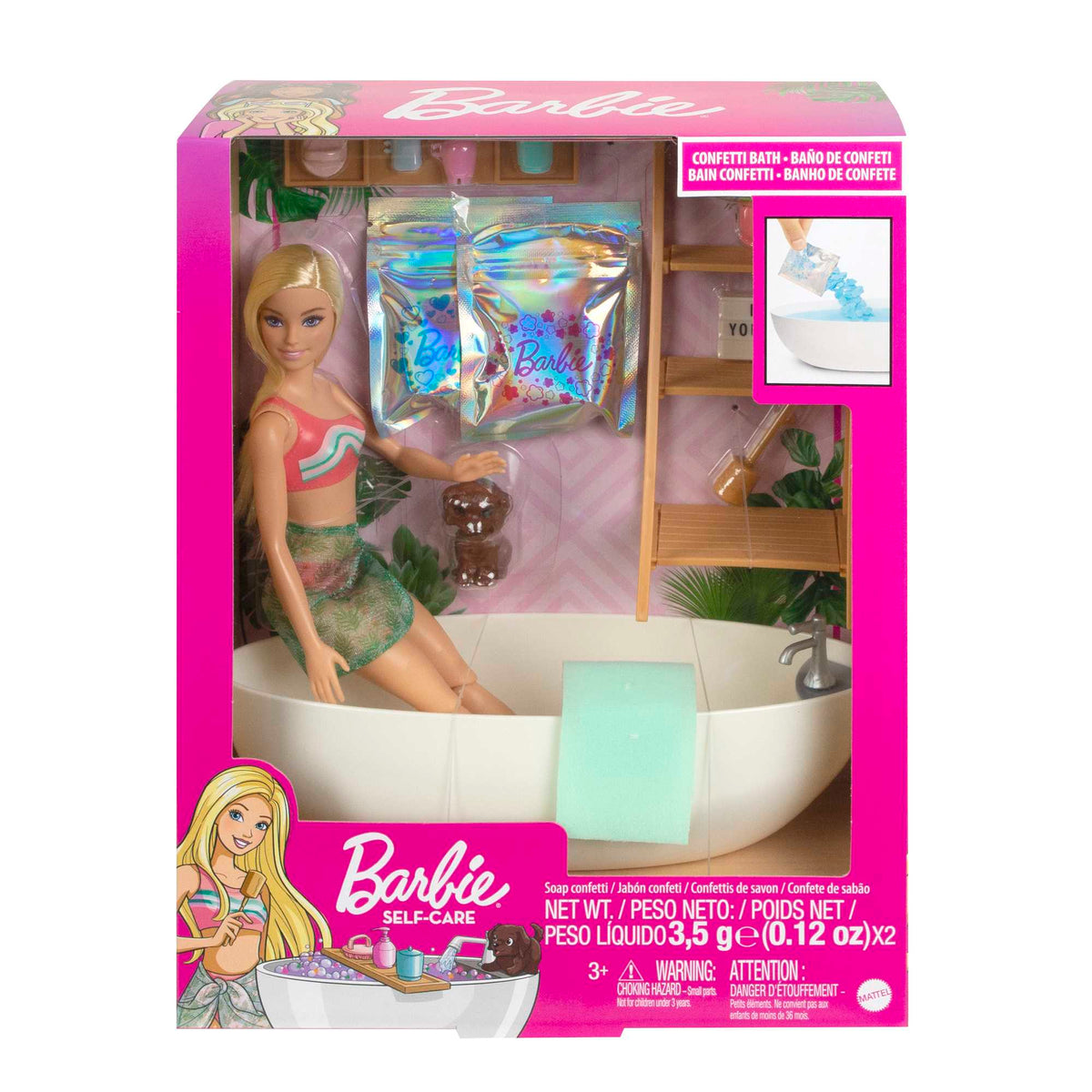 Barbie Fashion & Beauty Set de Juego Baño de Burbujas con Muñeca
