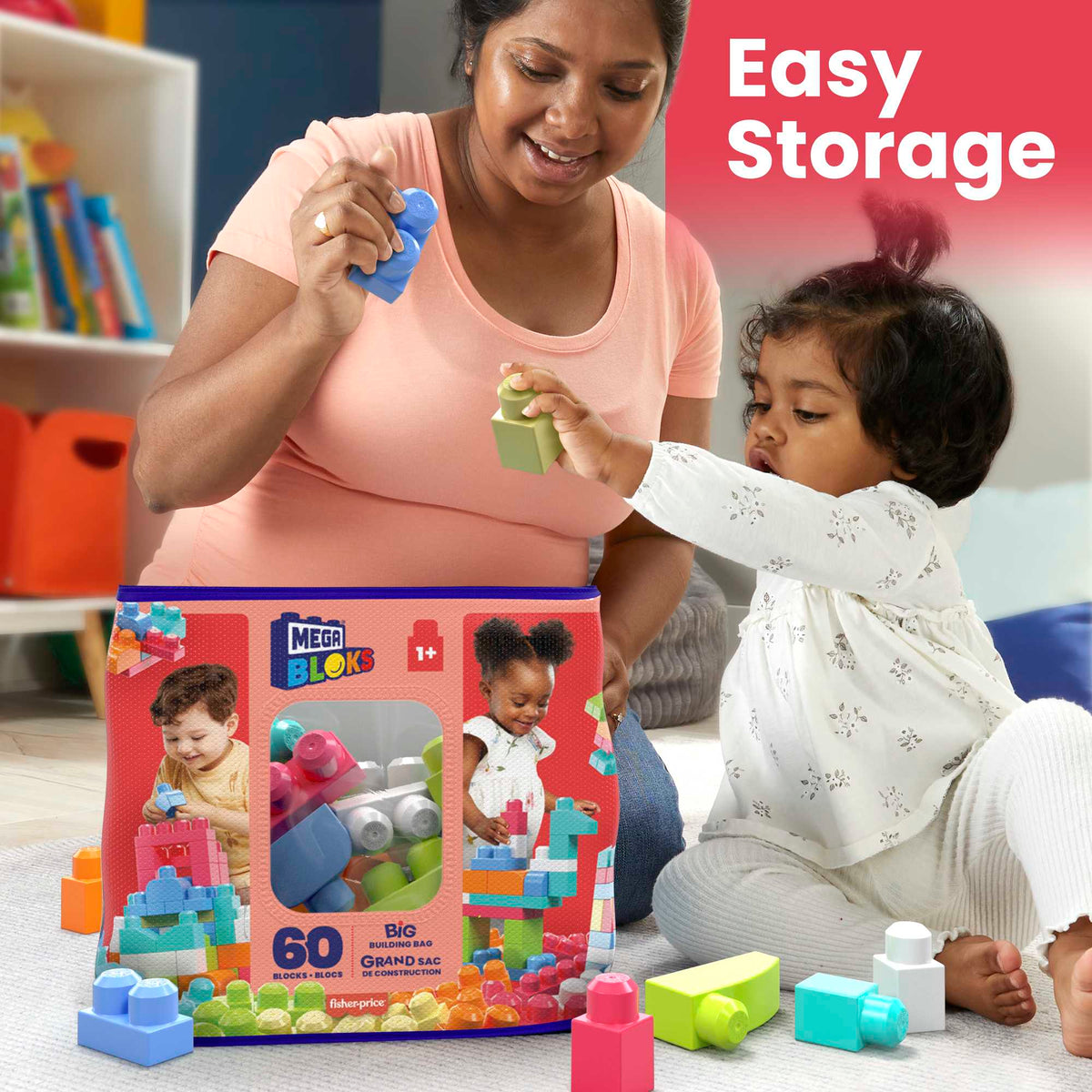 MEGA Bloks First Builders Big Building Bag - Pink