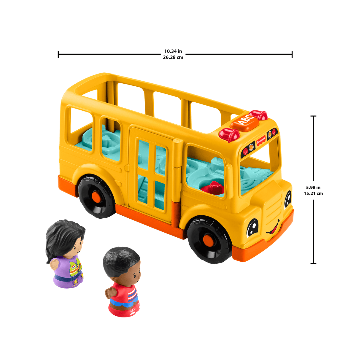 Fisher-Price Little People School Bus Musical Toddler Toy Vehicle With 2 Figures