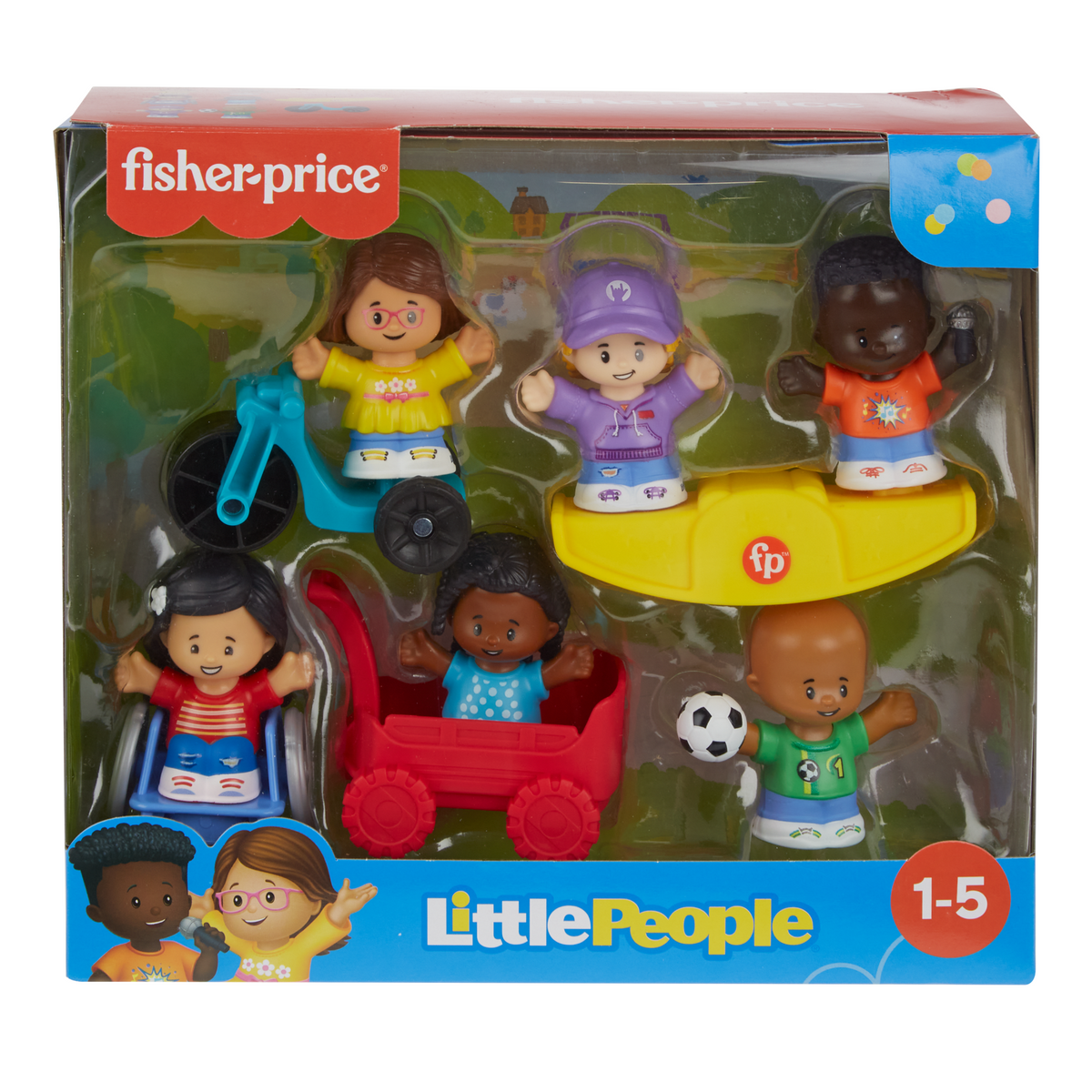 Fisher-Price Little People Play For All Figure And Accessory Pack For Toddlers, 9 Pieces