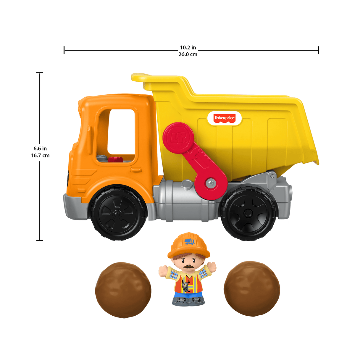 Fisher-Price Little People Work Together Dump Truck Toddler Construction Toy With Music