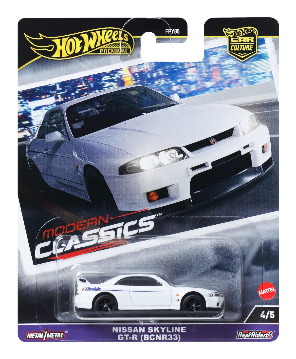 Hot Wheels Premium Car Culture Modern Classics Nissan Skyline R-33 1:64 Scale Collectible Vehicle