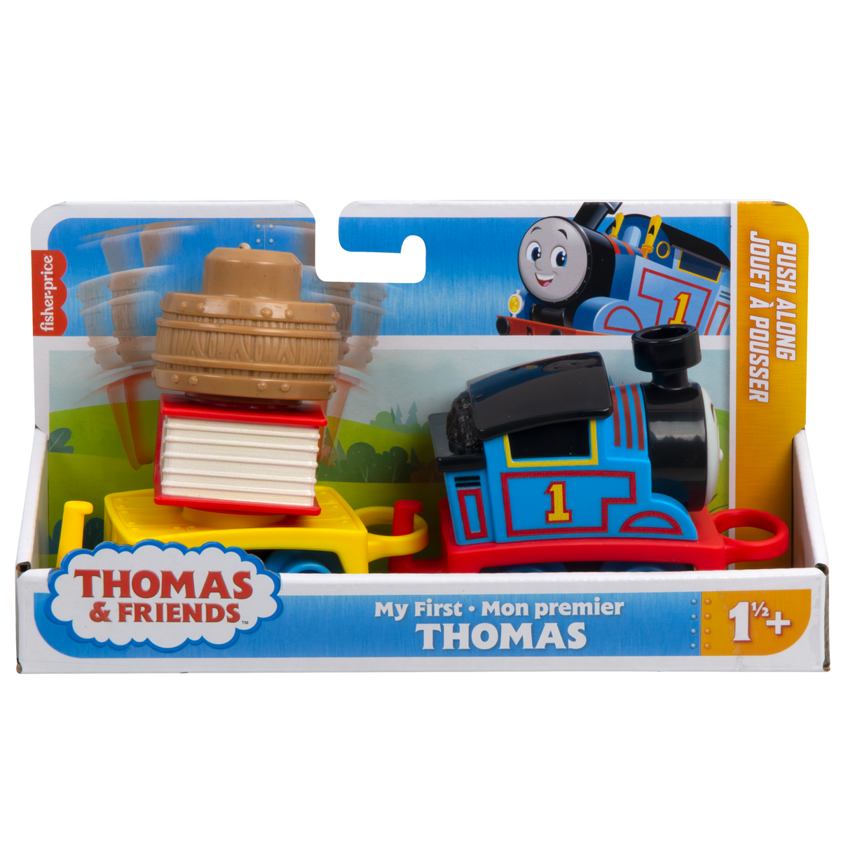 Thomas & Friends My First Thomas Push-Along Toy Train With Stacking Cargo For Toddlers
