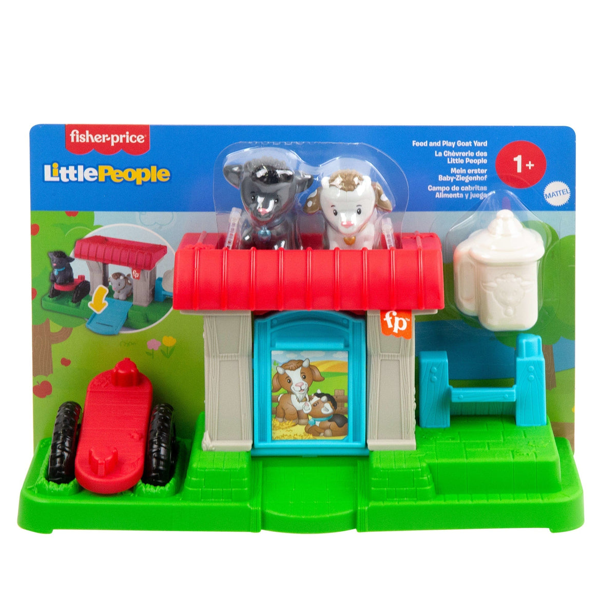 Fisher-Price Little People Feed & Play Goat Yard Playset For Toddlers With 3 Pieces