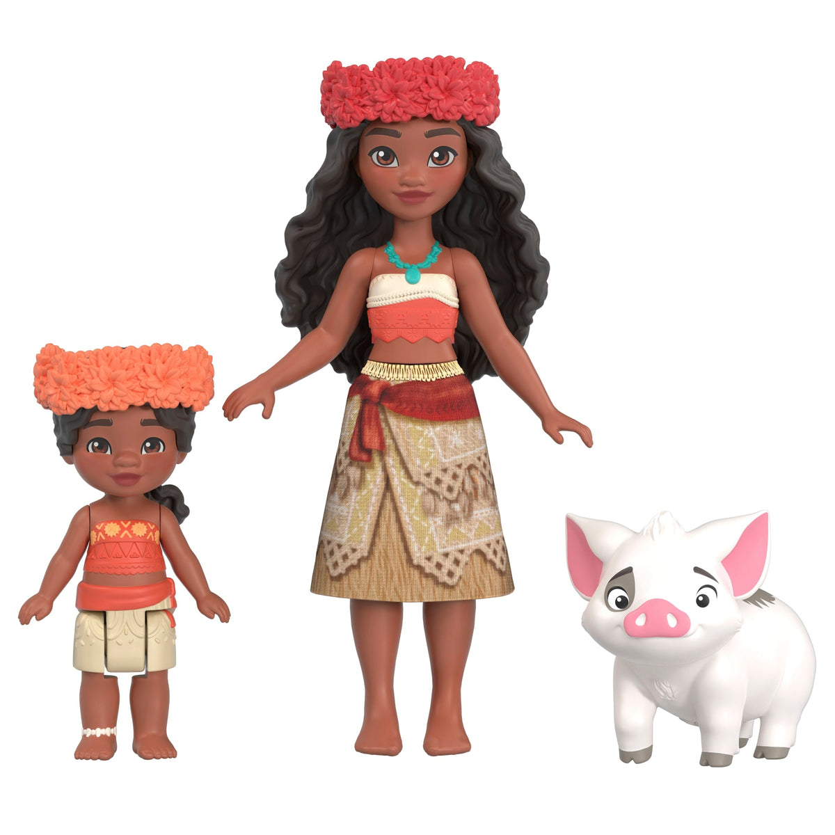 Disney Moana 2 Toys, Moana & Simea Village Home Playset, 2 Small Dolls, Friend Figure & 15 Accessories