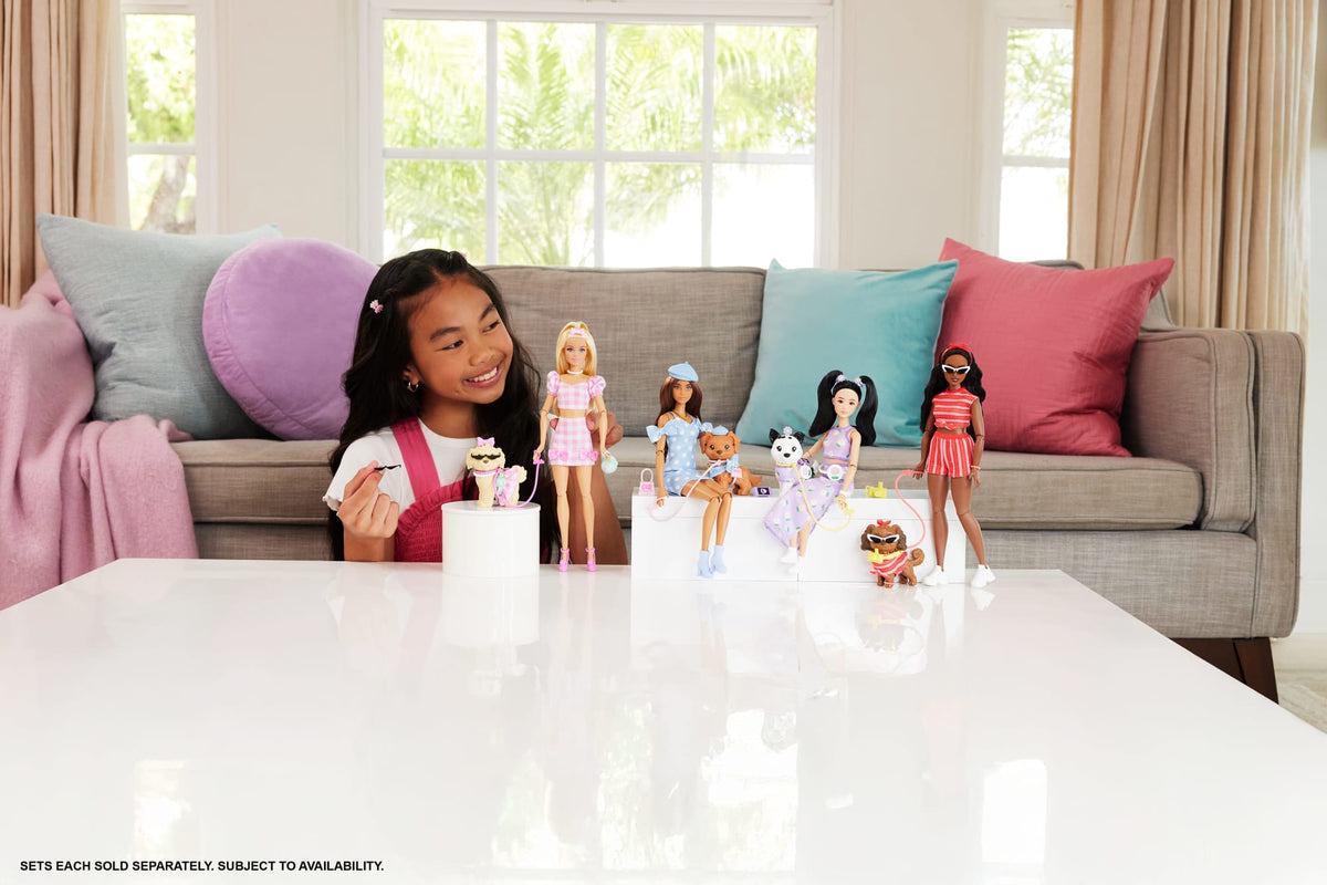 Barbie Fashion & Beauty Muñeca Looks Iguales Renee y Perrito