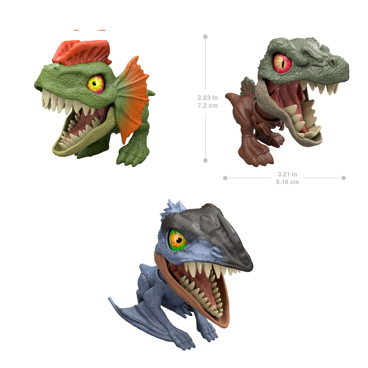 Jurassic World Mighty Little Biters Dinosaur Toy With Bite Action, Eye Change, Collectible Figure