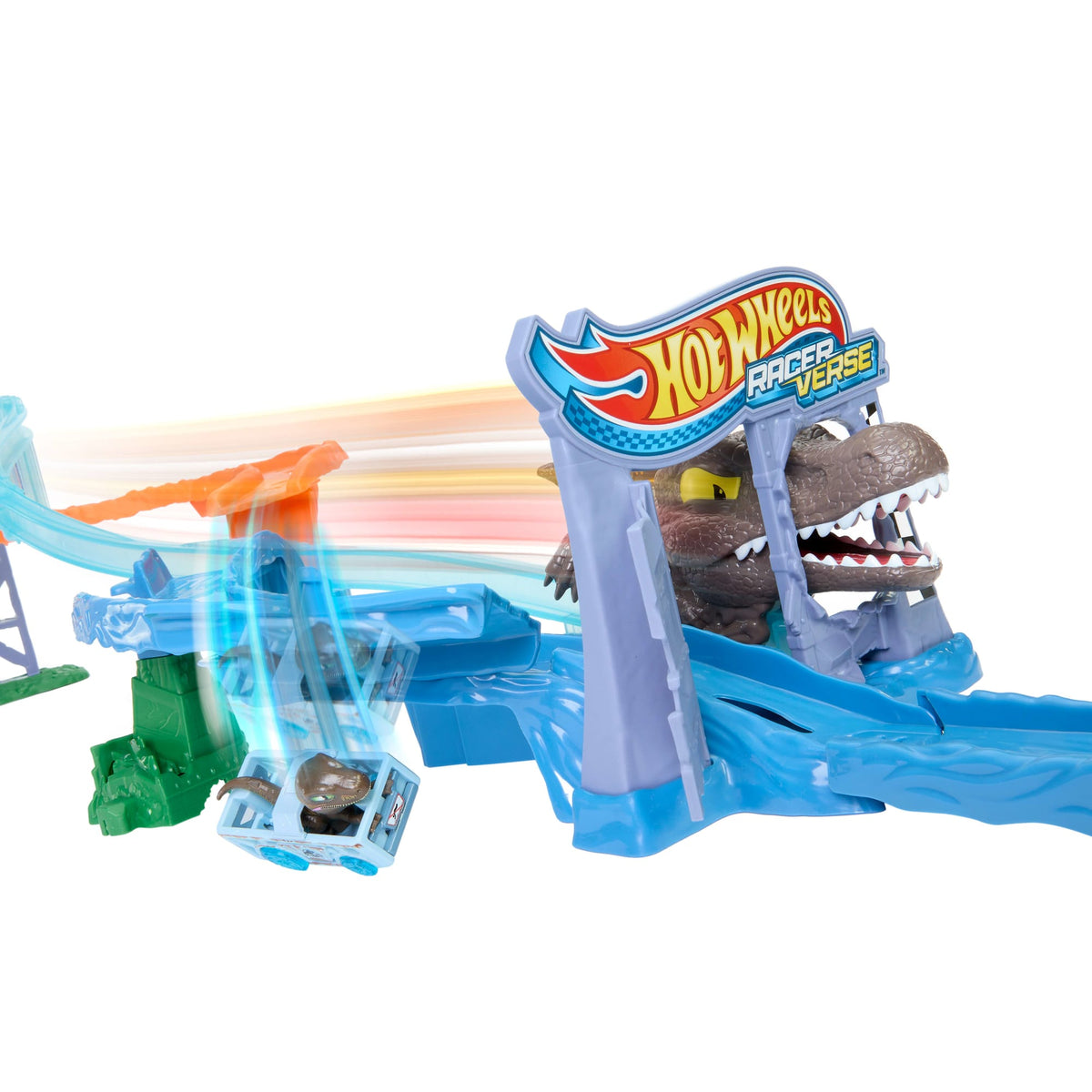 Hotwheels-Coffret Racerverse Jurassic World-Avec Dinosaure et Piste