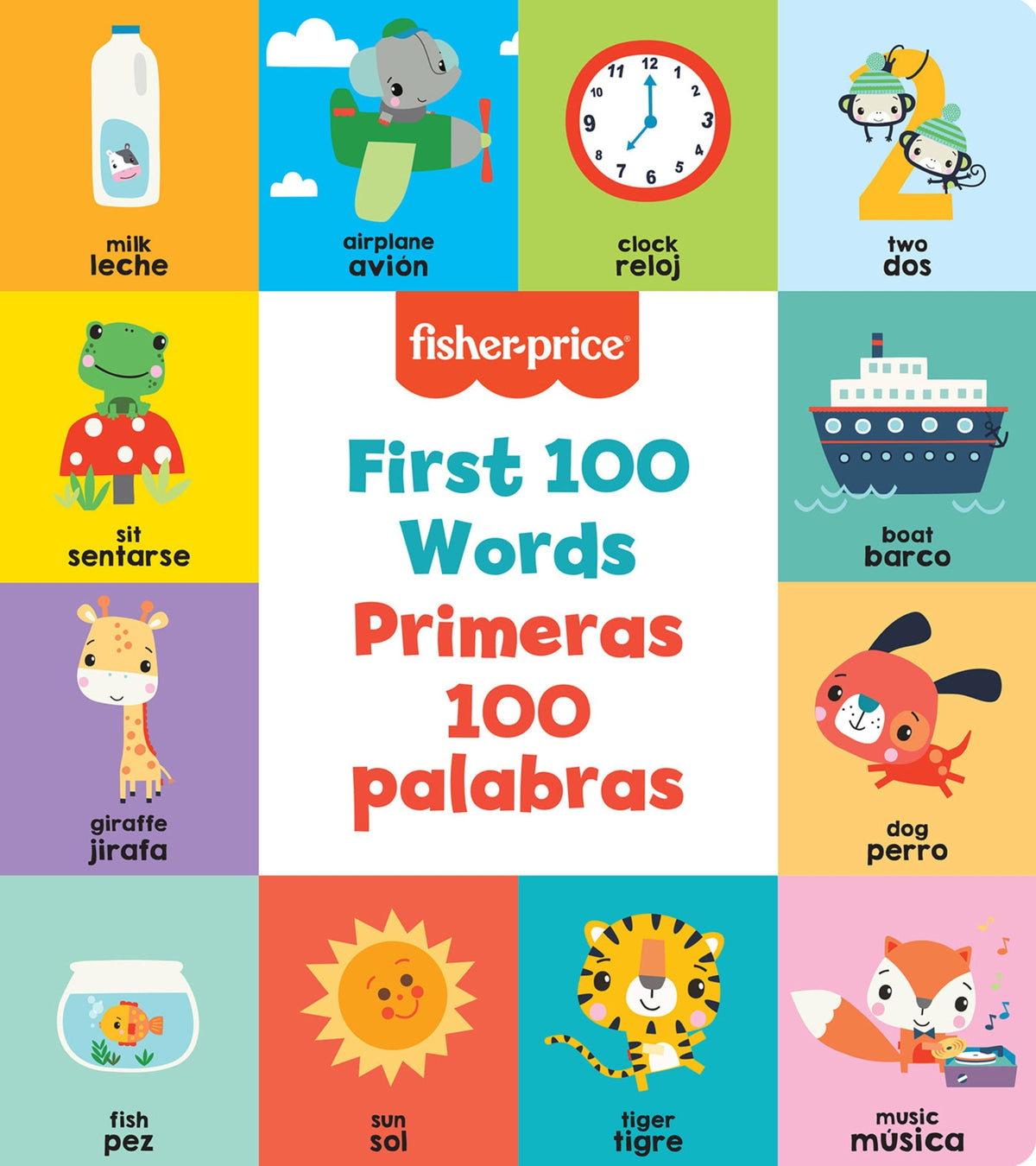 Fisher-Price First 100 Words (Primeras 100 Palabras) Board Book in English & Spanish