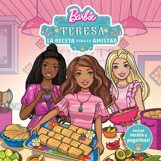 Barbie And Teresea: Recipe For Friendship Paperback Book & 2 Sticker Sheets, Spanish-Language