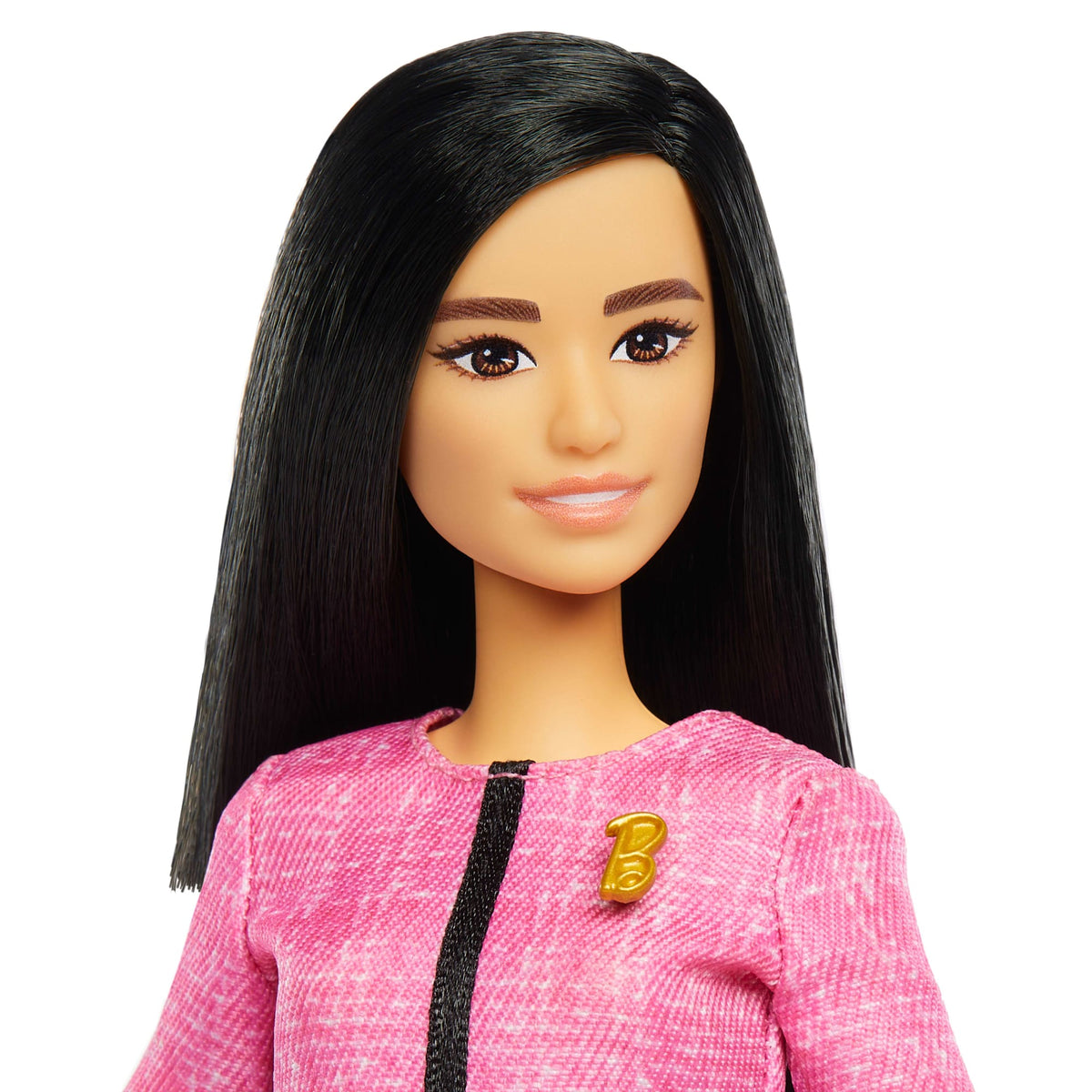 Barbie Future Leader Doll With Black Hair, 2 Golden Bracelets & Pin, Includes Sticker