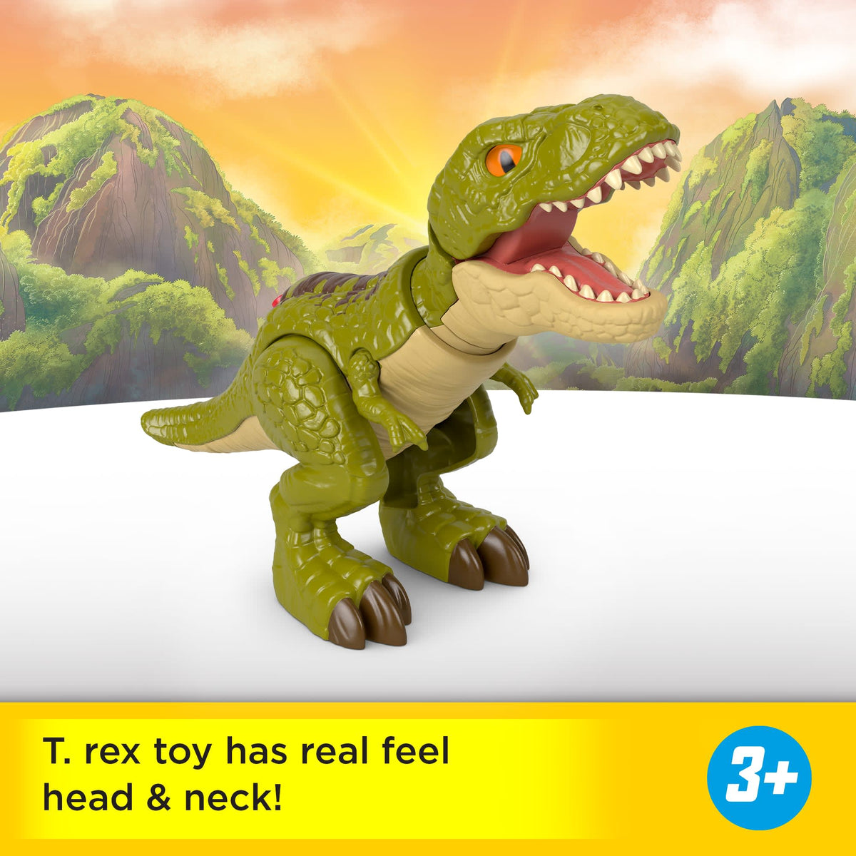 Fisher-Price Imaginext Jurassic World Rebirth Tyrannosaurus Rex Dinosaur Action Figure With Motion