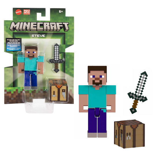 Minecraft Action Figures & Accessories Collection, 3.25-inch Scale & Pixelated Design (Characters May Vary)