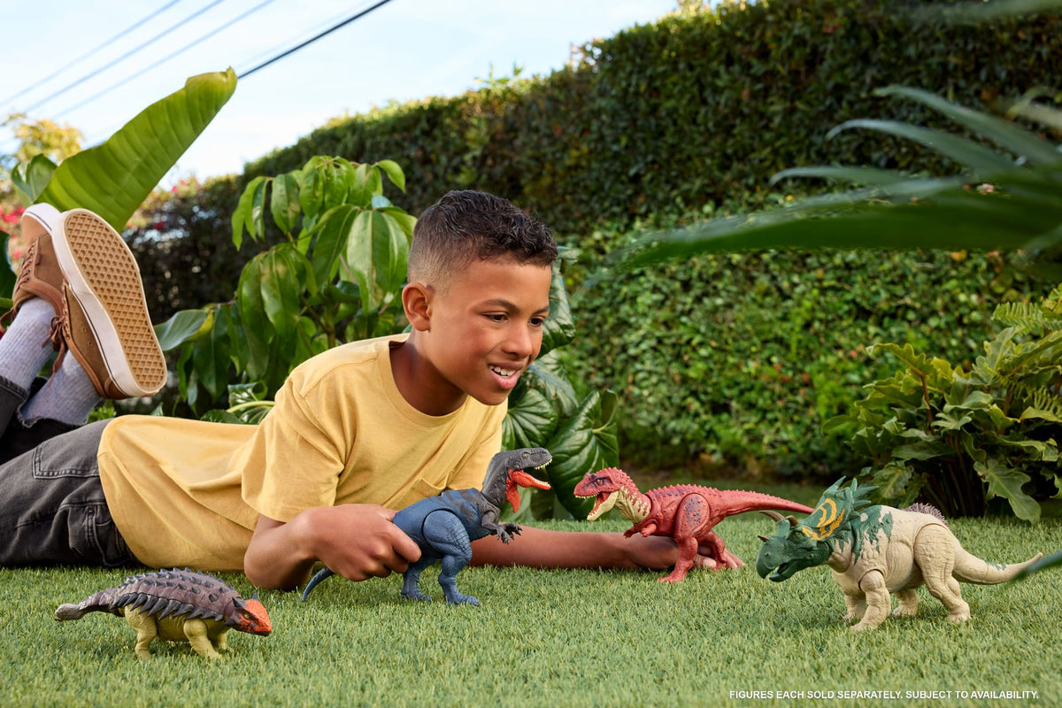 Jurassic World Rebirth Wild Roar Baryonyx Dinosaur Toy, Tail Controlled Attack Chomp & Sound