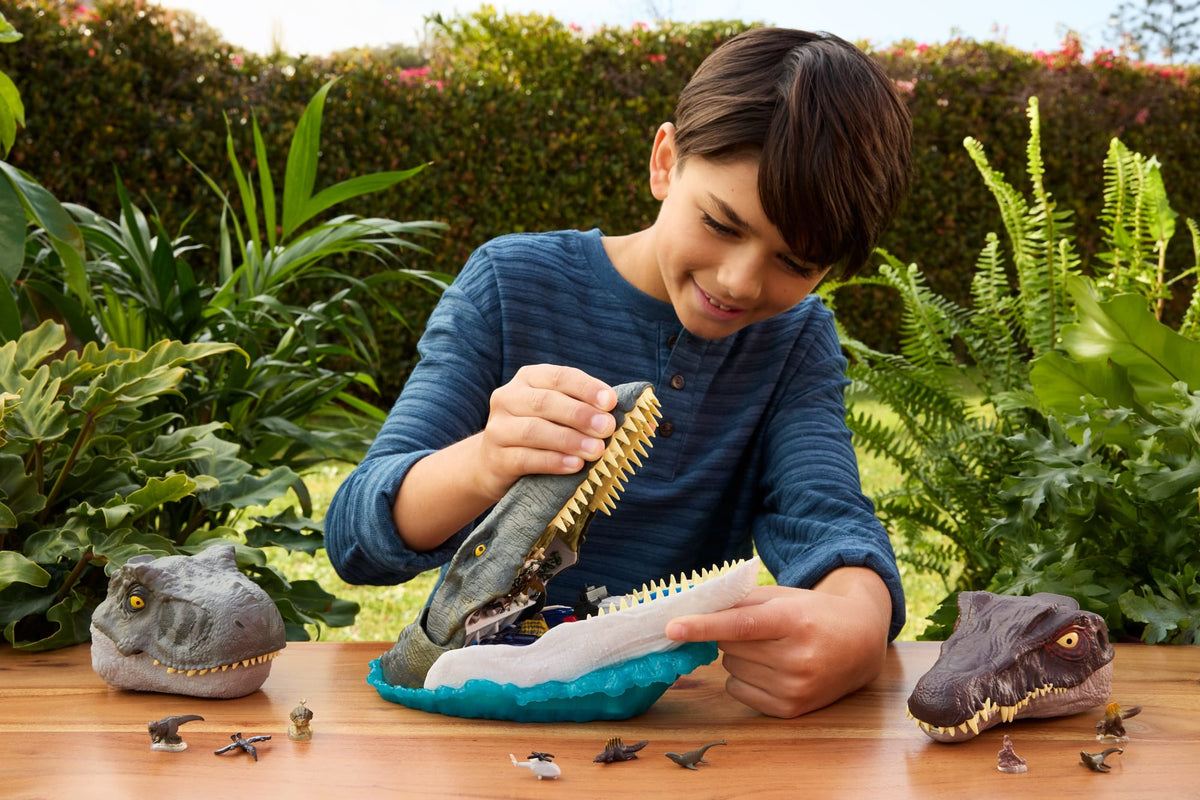 Coffret de Jeu Mosasaure Jurassicworld: Renaissance de Luxe, 7Fonctions et Effets Sonores Interactifs, 6Micro Figurines