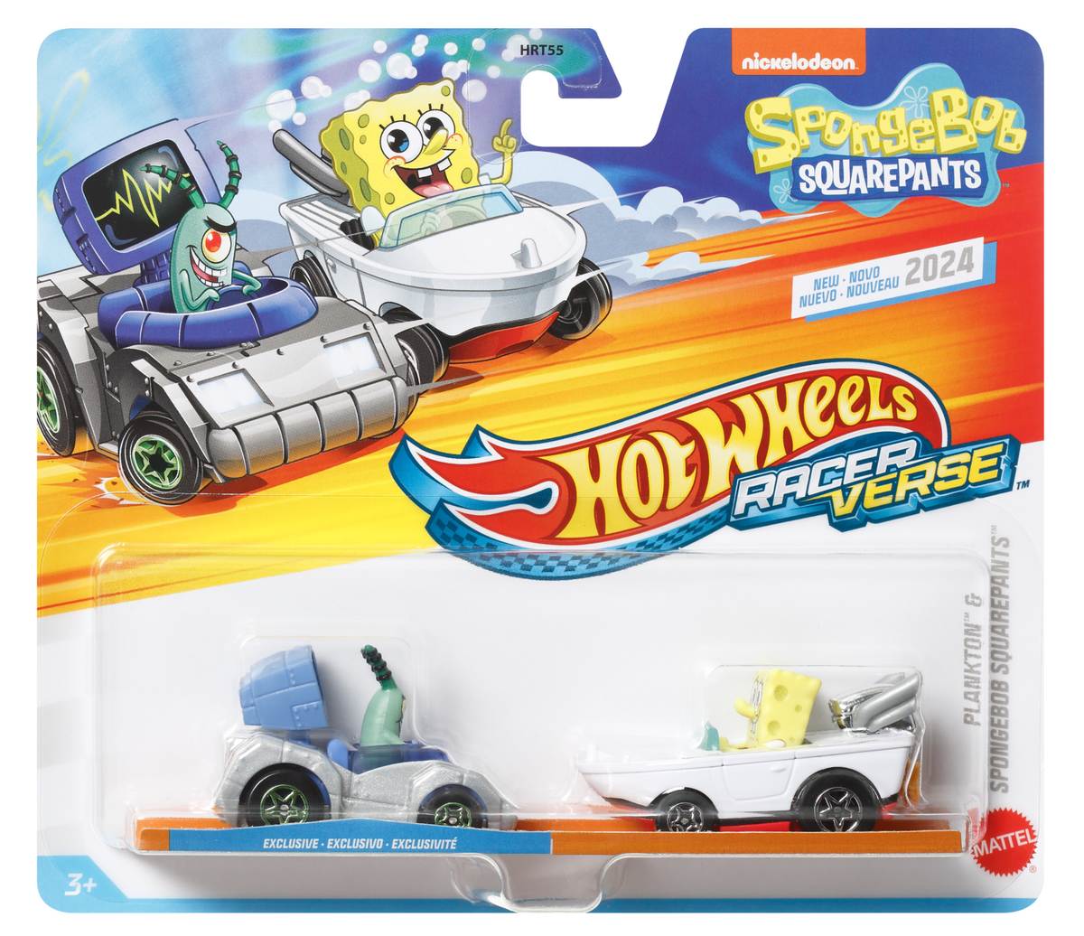 Hot Wheels RacerVerse Veículo de Brinquedo Bob Esponja e Plankton