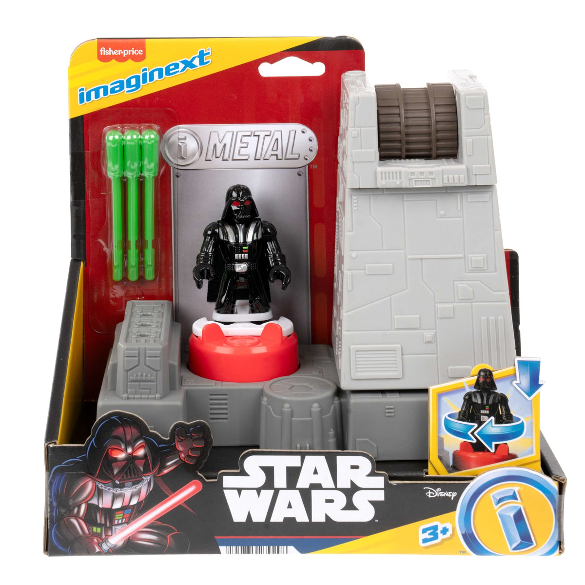 Imaginext Star Wars Death Star Turret Toy Cannon With Darth Vader Diecast Character Key