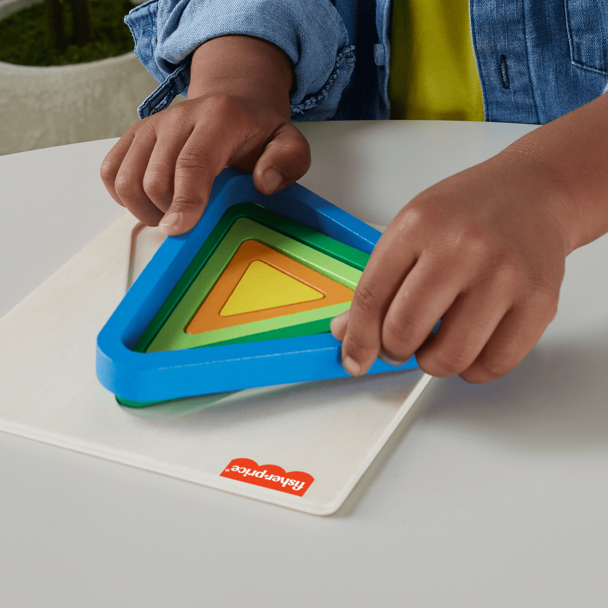 Fisher-Price  Mini Puzzle Arc-en-Ciel en Bois  Triangle, 5Éléments