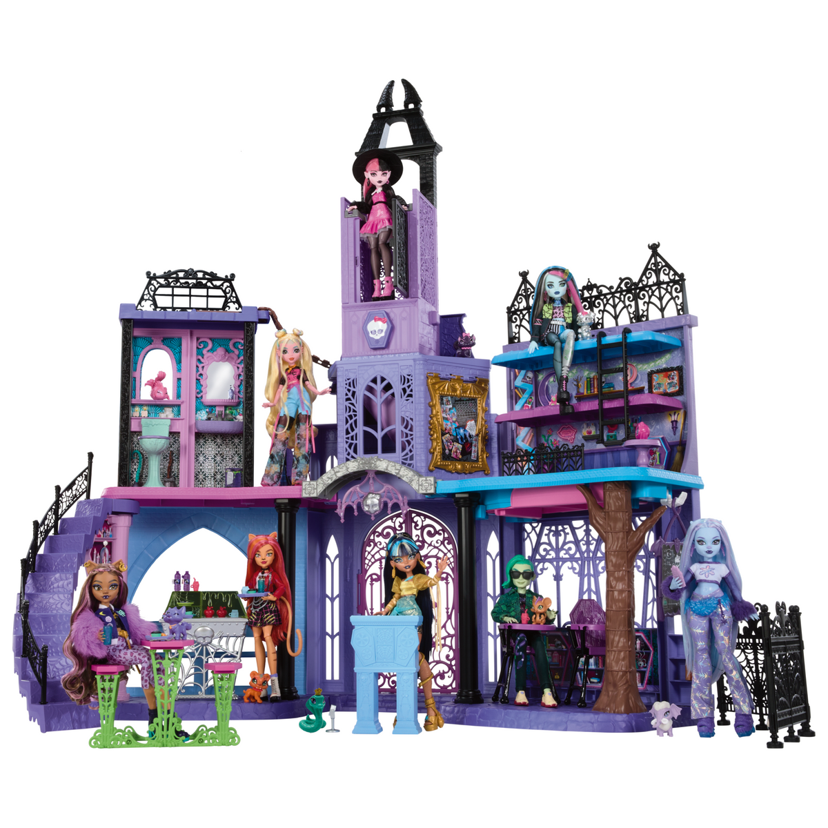 Monster High Haunted High School Doll House With 35+ Pieces Of Furniture And Accessories