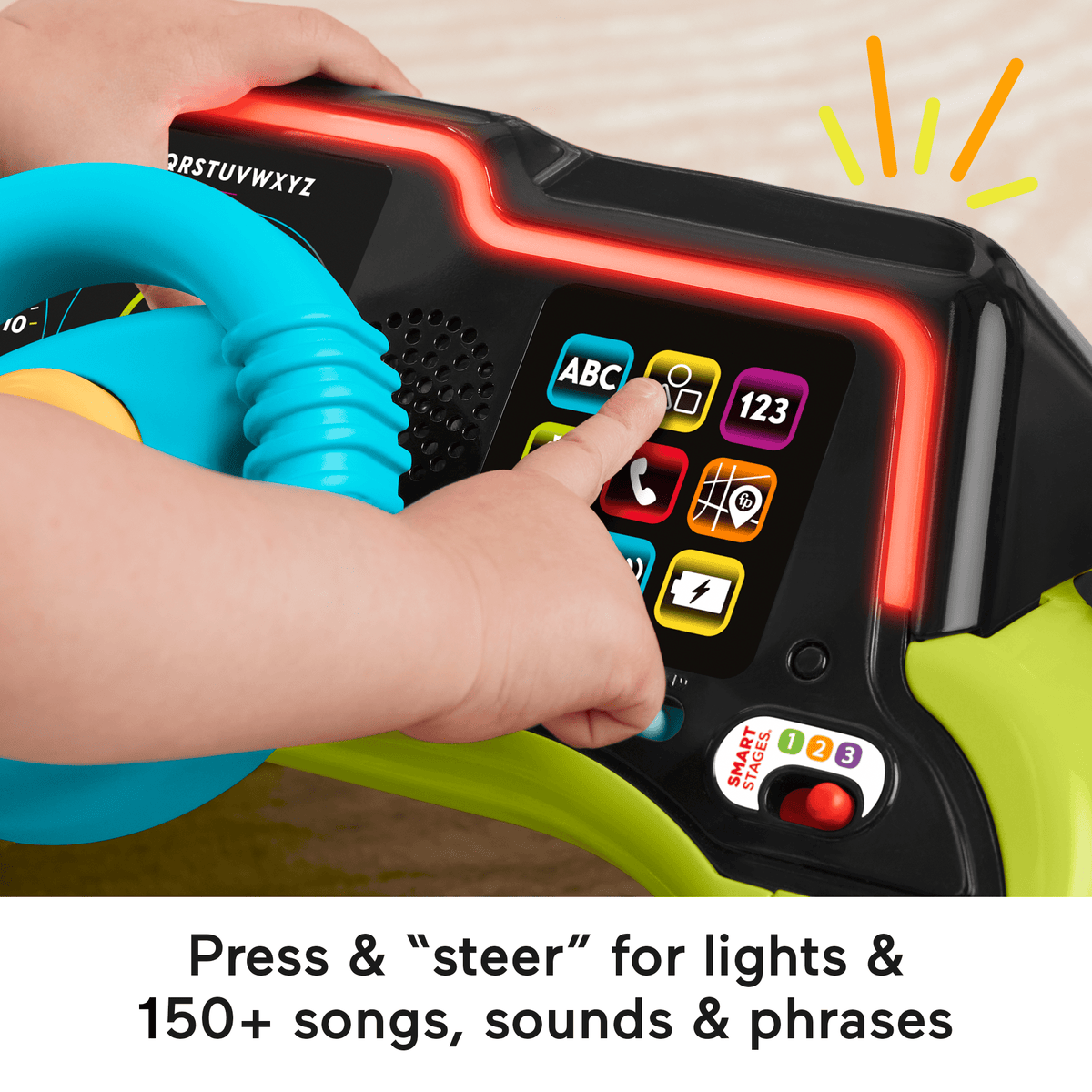 Fisher-Price Laugh & Learn Sit & Steer Driver Activity Center Learning Toy For Infants & Toddlers