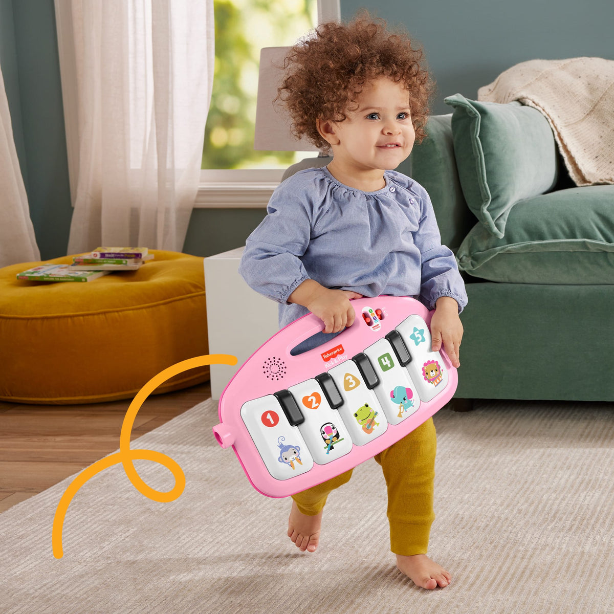 Fisher-Price Baby Gimnasio para Bebés Piano Pataditas Musicales Brilla y Crece Rosa