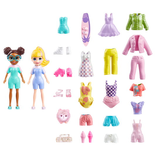 Polly Pocket Large Fashion Pack, Travel Toy With Dolls And Clothing Accessories