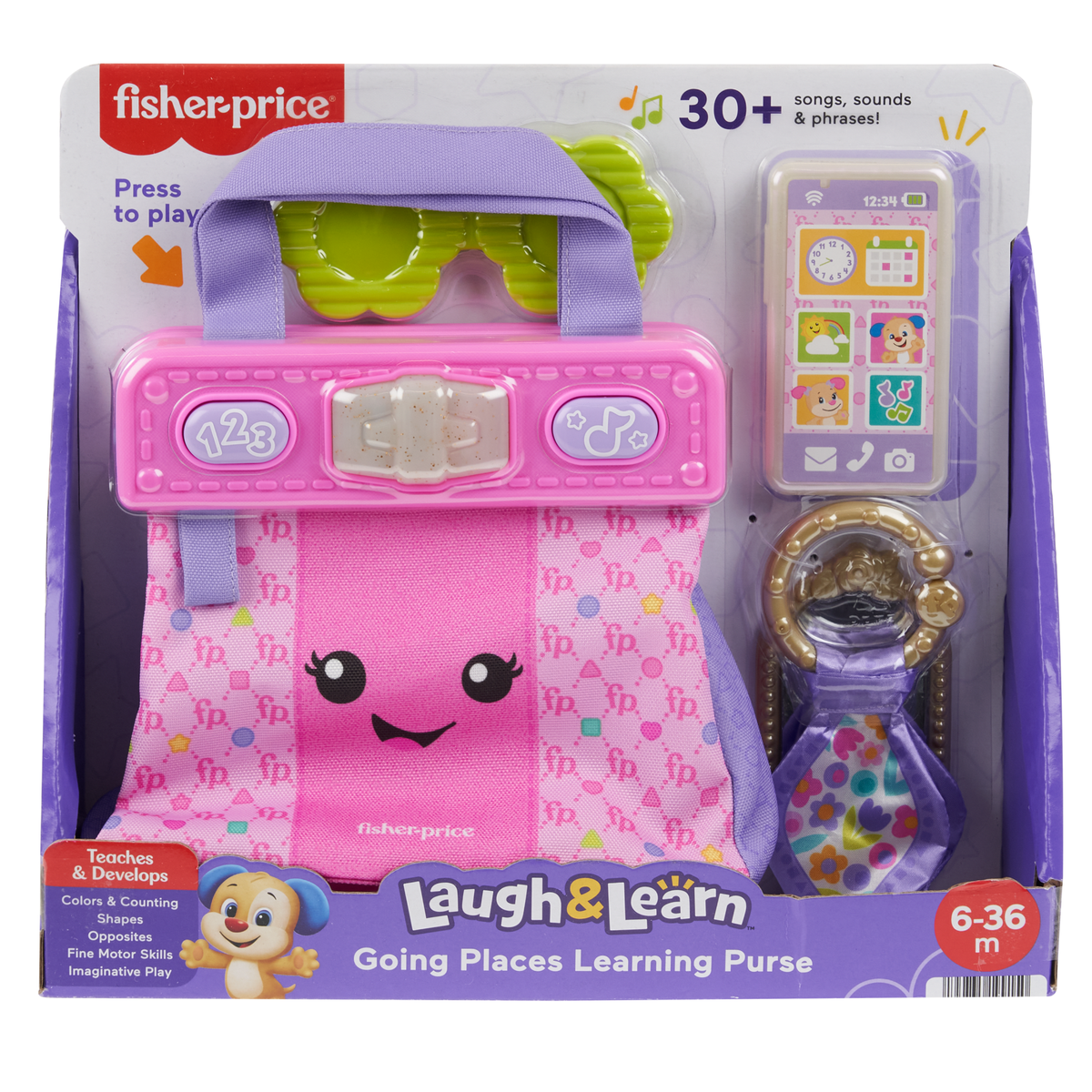 Fisher-Price Laugh & Learn Going Places Learning Purse Baby & Toddler Toy Bag & Accessories