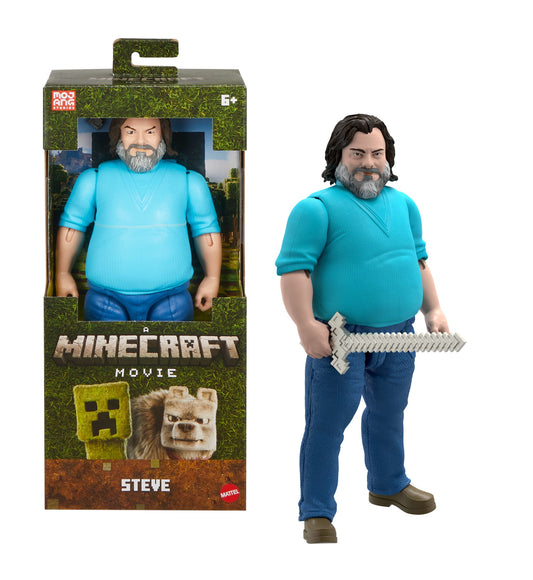 Minecraft Steve Large-Scale Action Figure, 12-Inch Character Collectible Inspired By The Movie