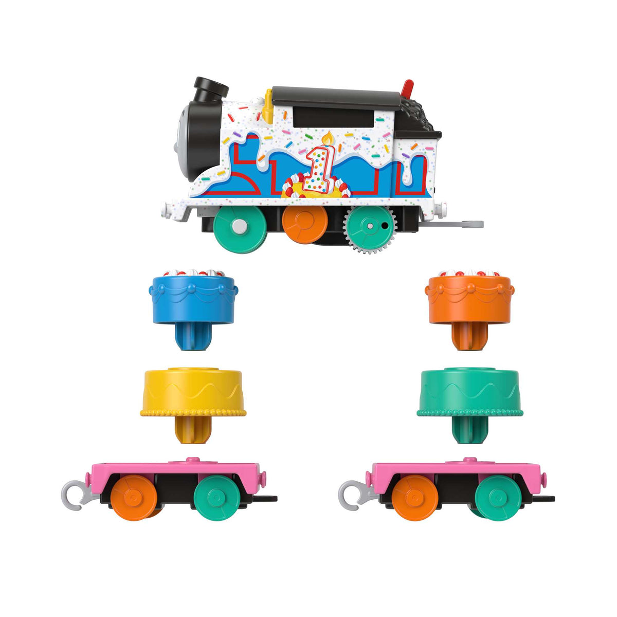 Thomas & Friends Wobbly Cake Thomas Motorized Toy Train Engine & Cargo For Preschool Kids