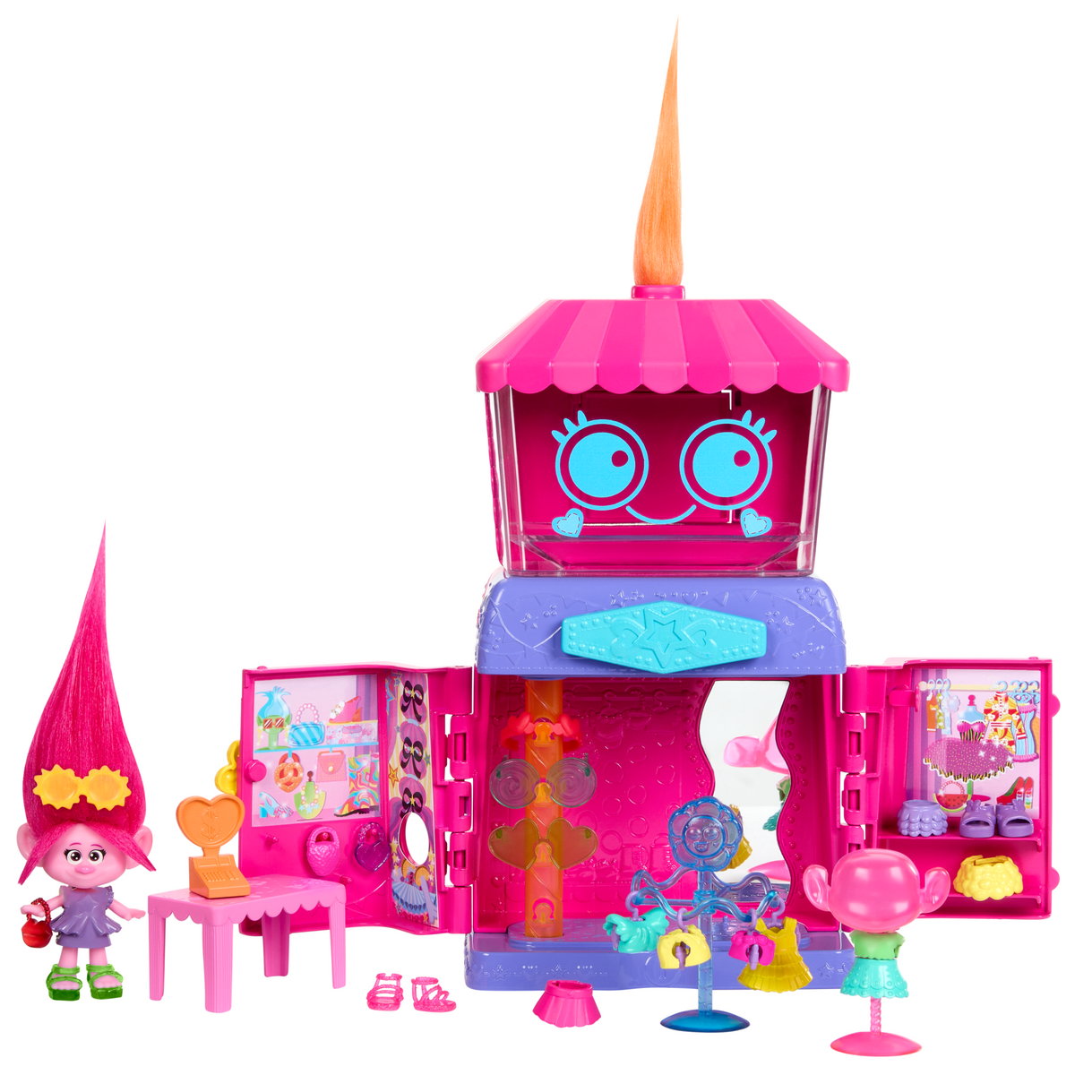 Dreamworks Trolls Fun Fair Surprise Fairtastic Fashion Boutique Playset With Small Doll