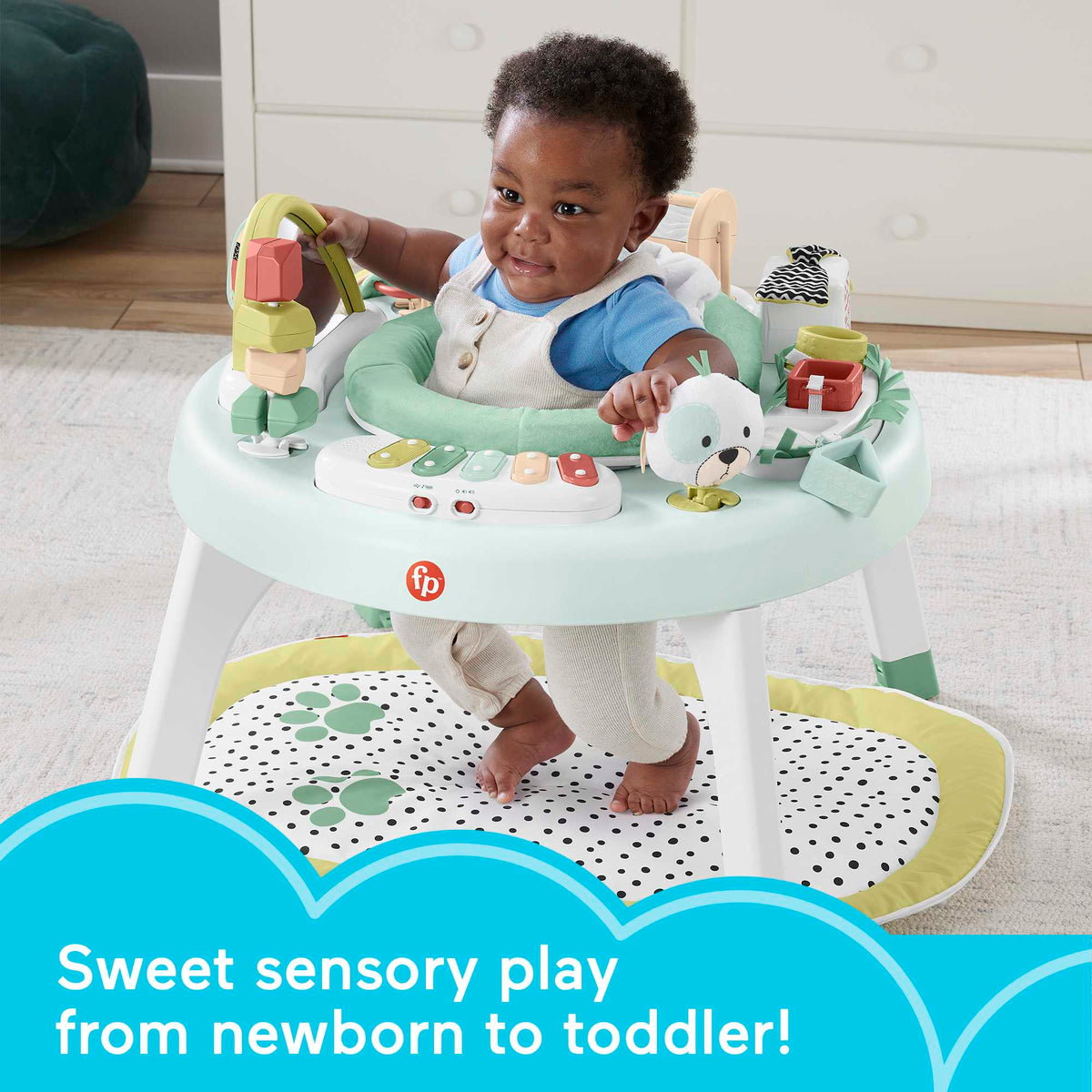 Fisher-Price 3-in-1 Baby Activity Center With Lights & Sounds, Play Mat, Toddler Toy, Snugapuppy