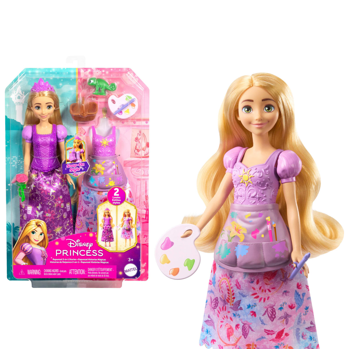 Princesses Disney  Poupée Mode  Histoires de Raiponce 2-en-1
