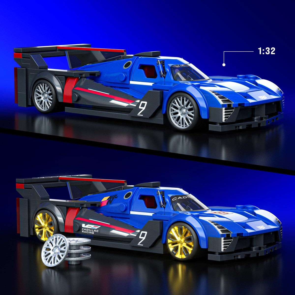 Mattel Brick Shop Hot Wheels Juguete de Construcción Speed Cadillac Project GTP Hypercar