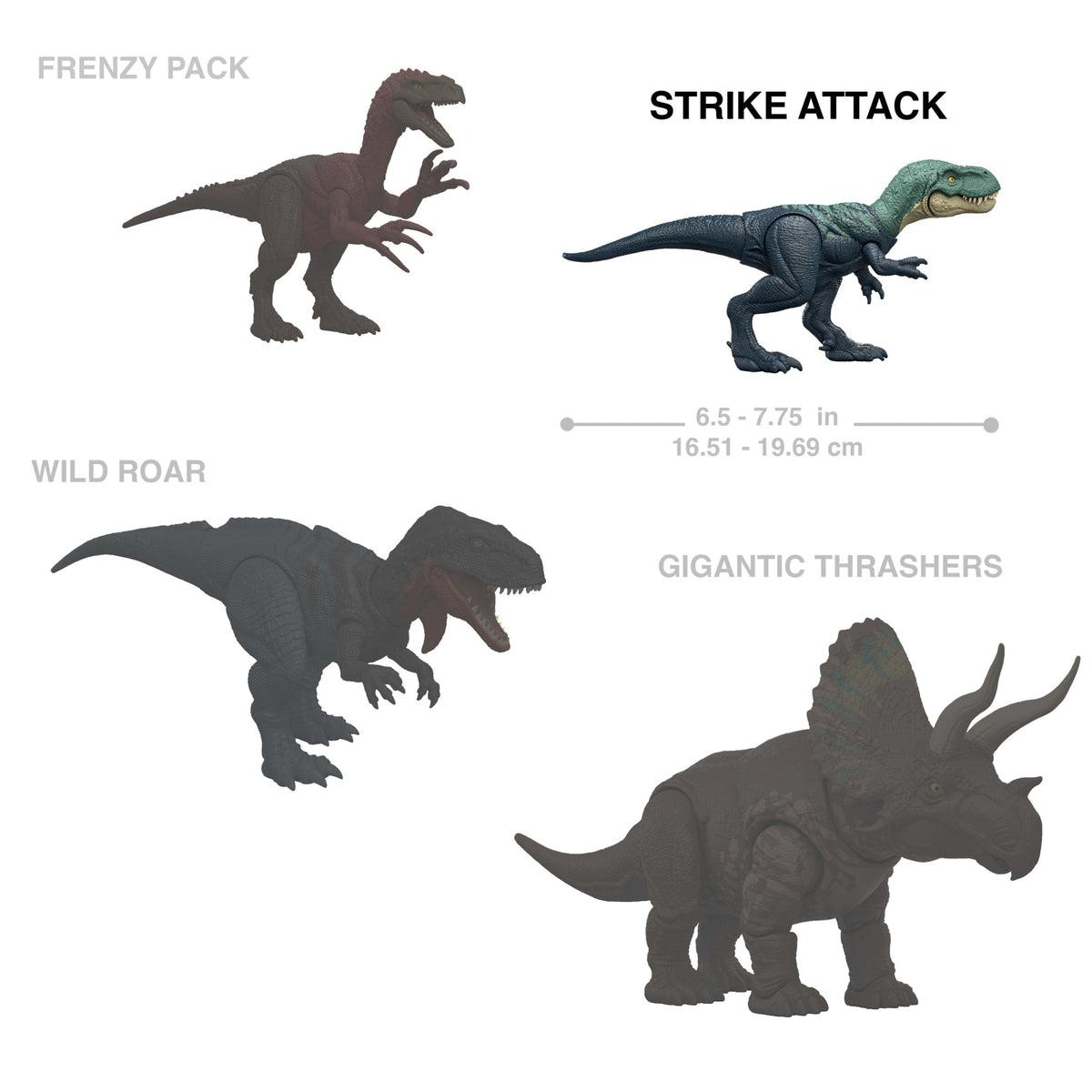 Jurassic World Rebirth Strike Attack Dinosaur Toy With Single Strike Action, Authentic & Posable