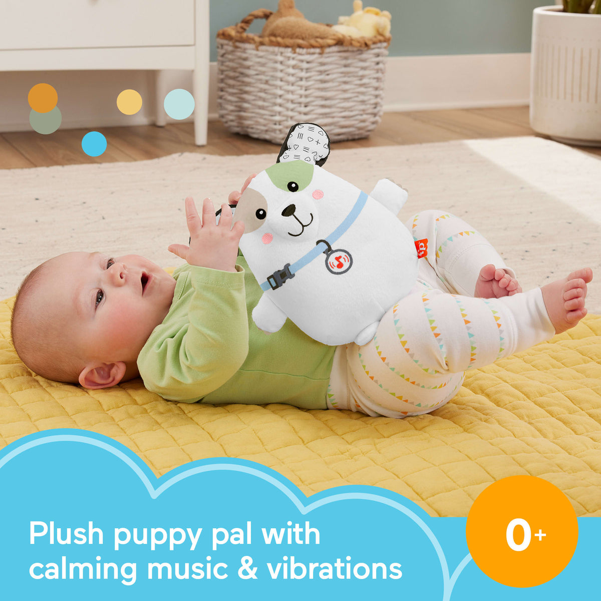 Fisher-Price Calming Vibes Puppy Soother Portable Sound Machine Plush Toy For Newborns