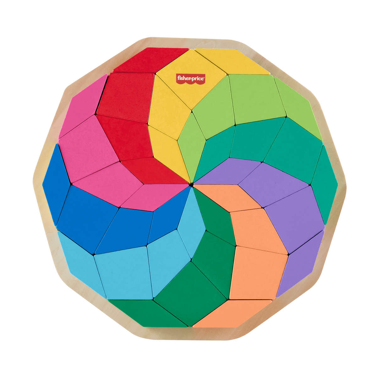 Fisher-Price-Puzzle Mandala en Bois-Puzzle 40Pièces Motif Géométrique