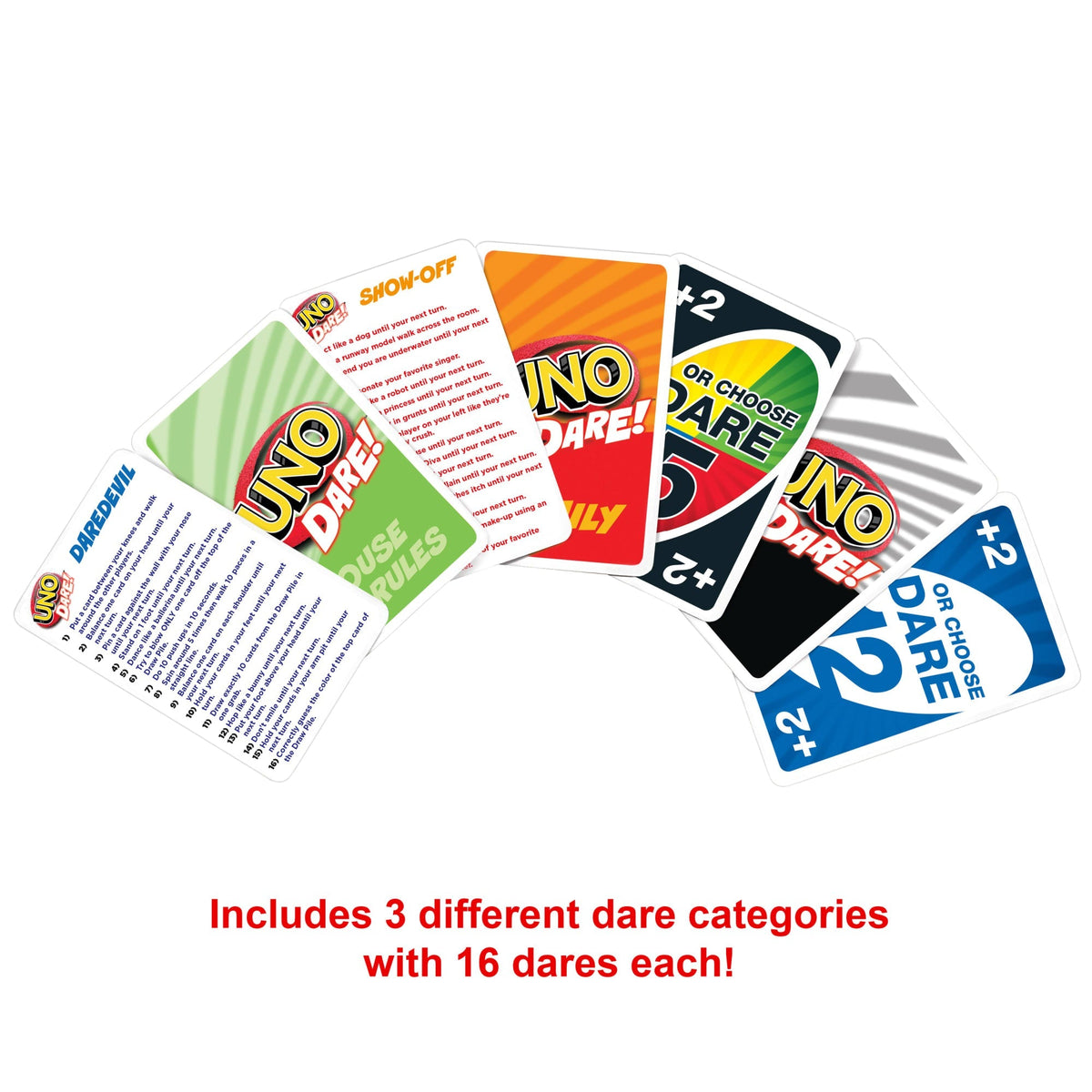 UNO Dare Card Game For Family Nights, Game Nights, Travel, Camping & Parties