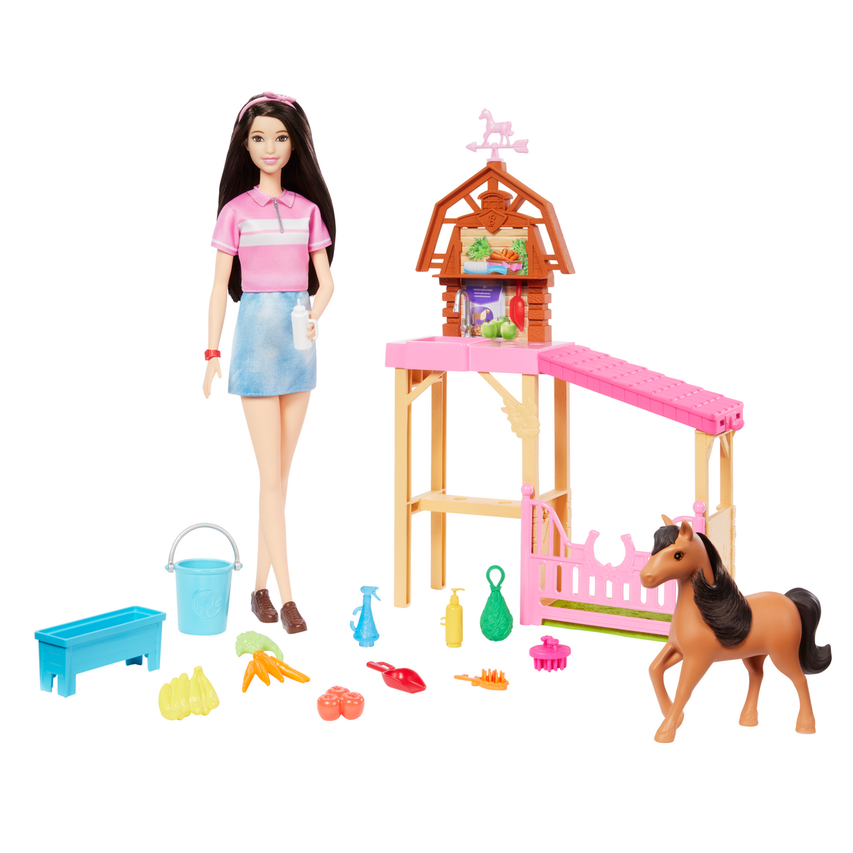 Barbie Detetive A Grande Corrida de Cavalos Conjunto de Brinquedo Cuidado de Póneis com Renee