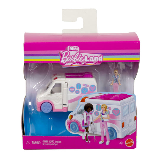 Barbie Mini Barbie Land Doll & Vehicle Set Assortment, 1.5-Inch Dolls & Iconic Toy Vehicles
