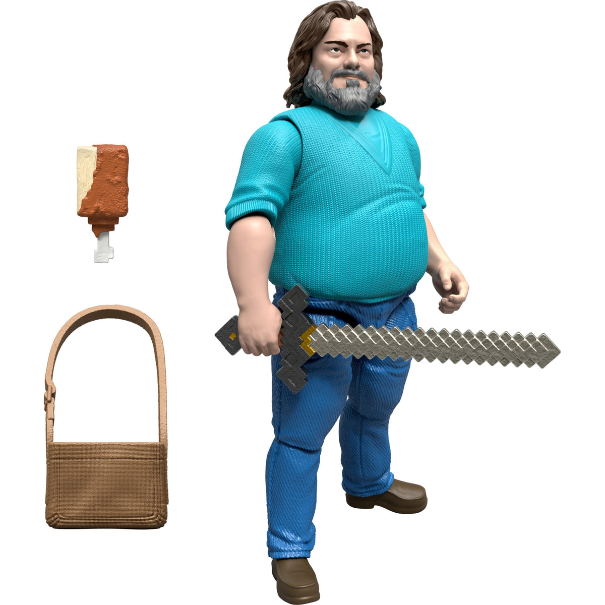 Minecraft Steve Action Figure & Accessories, 4-inch Toy Set inspired By A Minecraft Movie