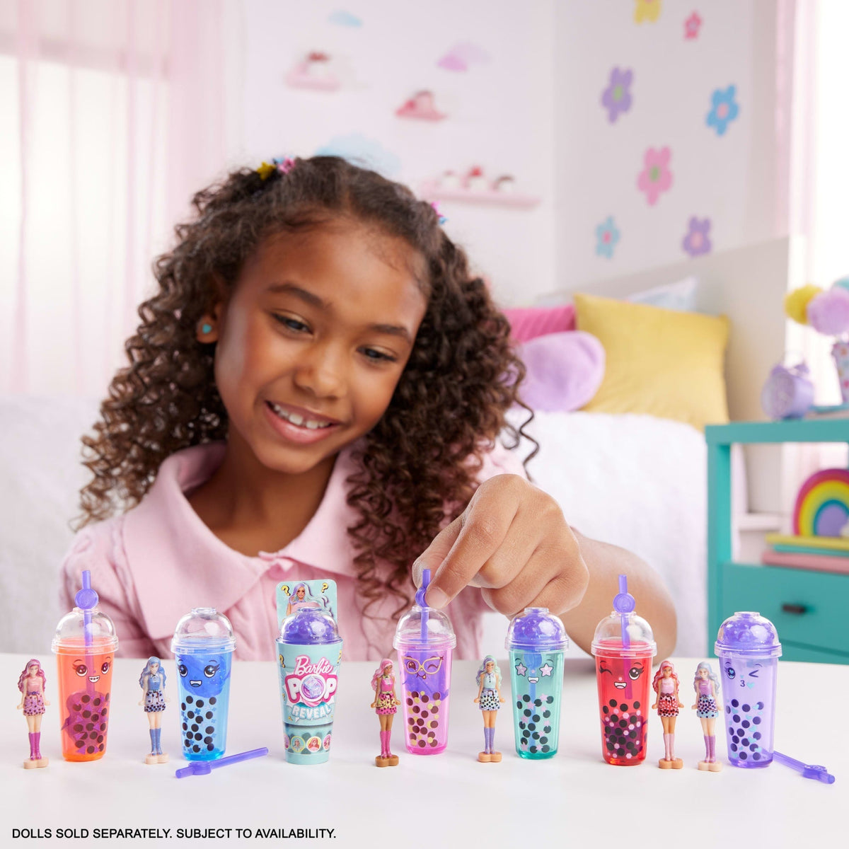 Barbie Mini Barbie Land 5-Pack Pop Reveal Dolls, 1.5-inch Mini Doll With Surprise Reveal & Sensory Play Piece