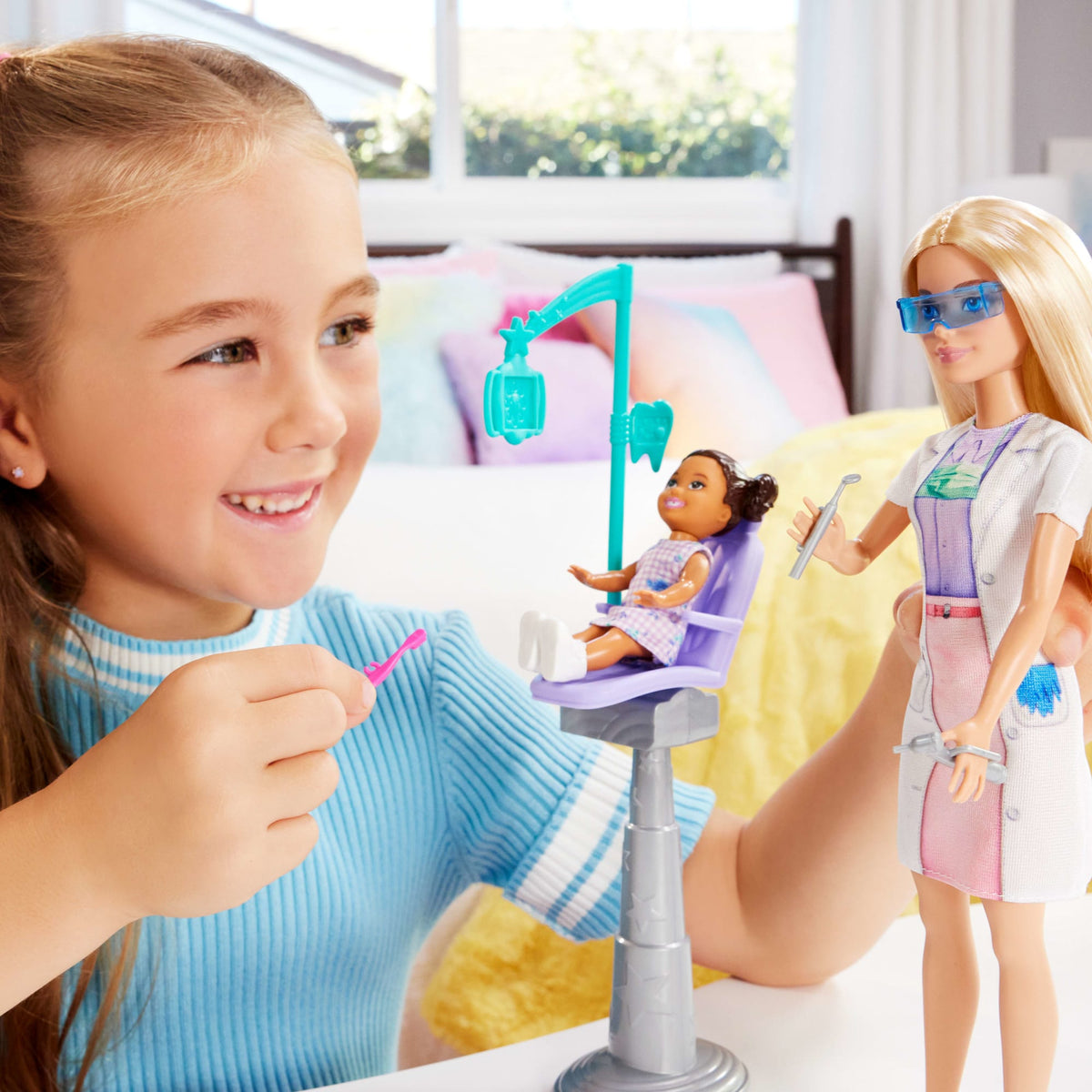 Barbie Dentist Doll With Blonde Fashion Doll, 1 Kid Doll, Medical Doctor Furniture & Accessories