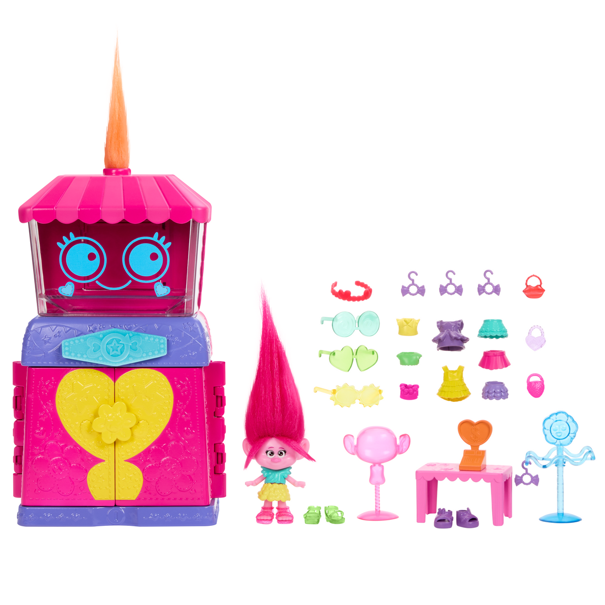 Dreamworks Trolls Fun Fair Surprise Fairtastic Fashion Boutique Playset With Small Doll