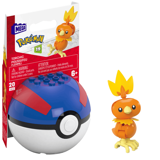 MEGA Pokémon Torchic Building Toy Kit, Poseable Action Figure (20 Pieces) For Kids