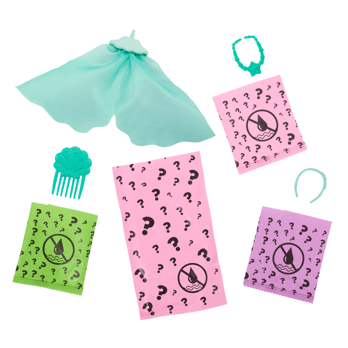 Barbie Color Reveal Mermaid Series Doll & Accessories With 6 Surprises, Color-Change Hair