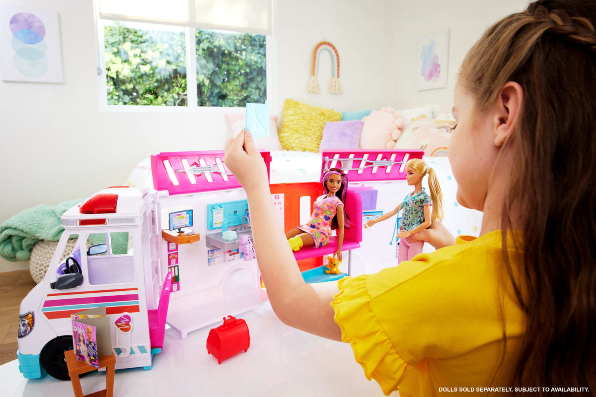 Barbie Toys, Transforming Ambulance And Clinic Playset, 20+ Accessories, Care Clinic