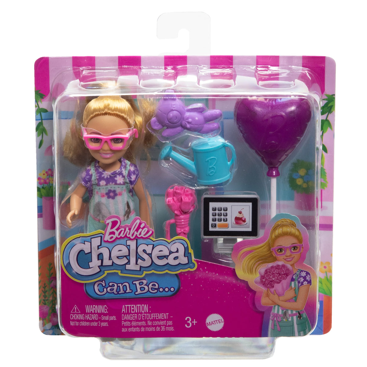 Barbie Chelsea Florist Doll & Accessories Set, Career-Themed Blonde Small Doll