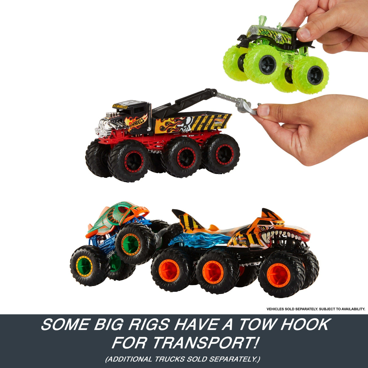 Hot Wheels Monster Trucks Big Rigs, 1:64 Scale Die-Cast Toy Truck With 6 Wheels