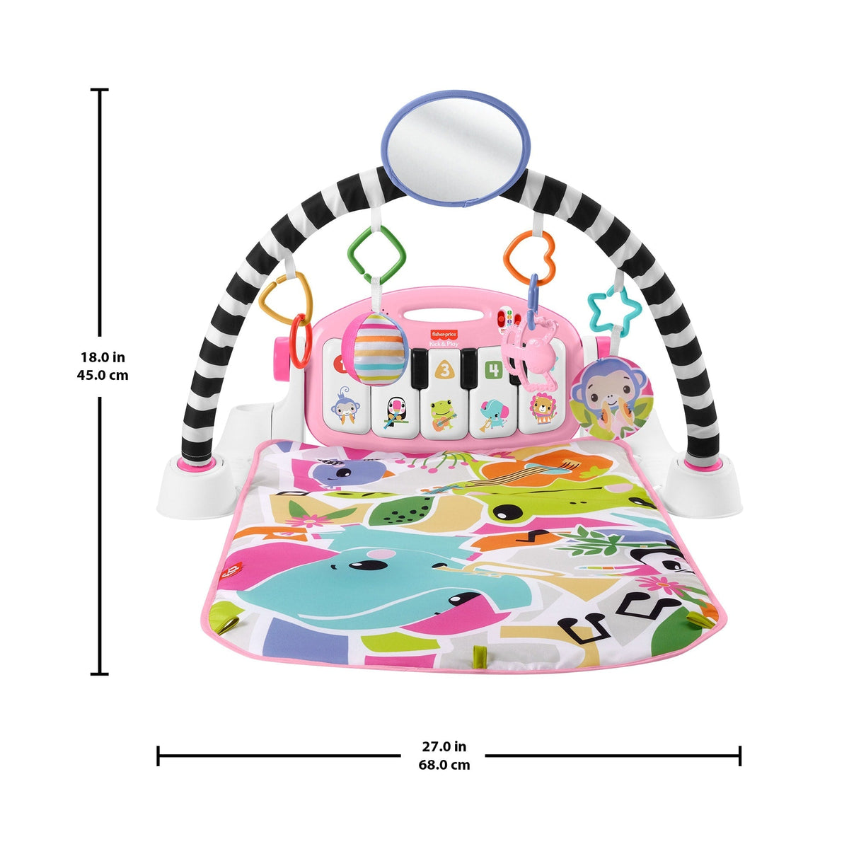 Fisher-Price Baby Gimnasio para Bebés Piano Pataditas Musicales Brilla y Crece Rosa
